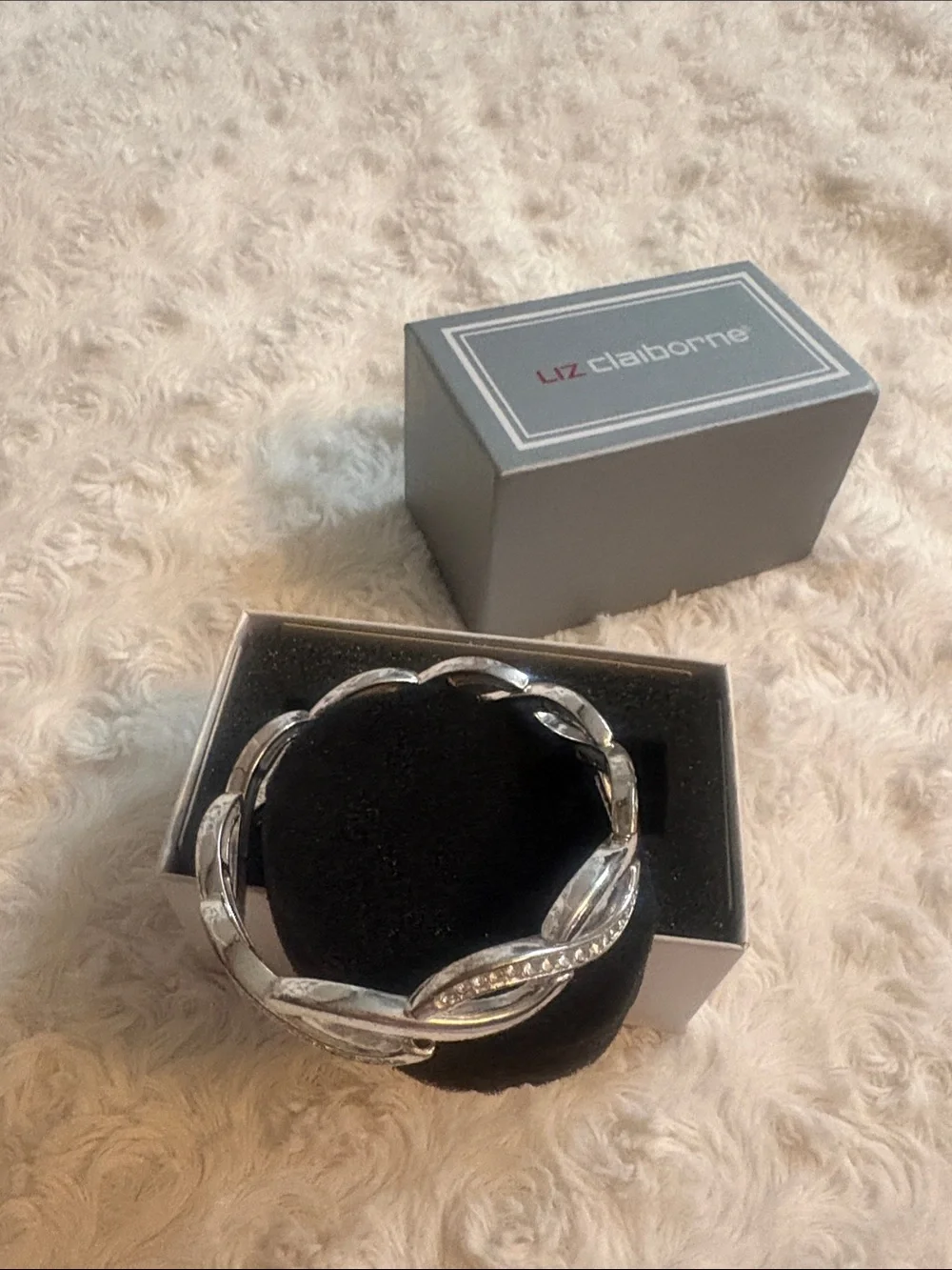 Liz Claiborne Silver Crystal Twist Bracelet